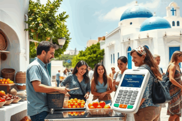 Ένα άτομο χρησιμοποιεί πιστωτική κάρτα για αγορές με ευέλικτες δόσεις.
