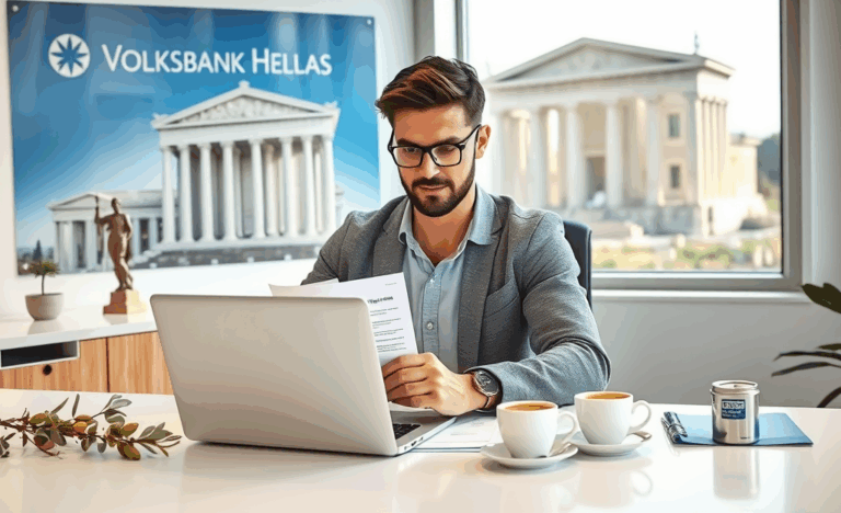 Άτομο συμπληρώνει αίτηση δανείου στη Volksbank Hellas