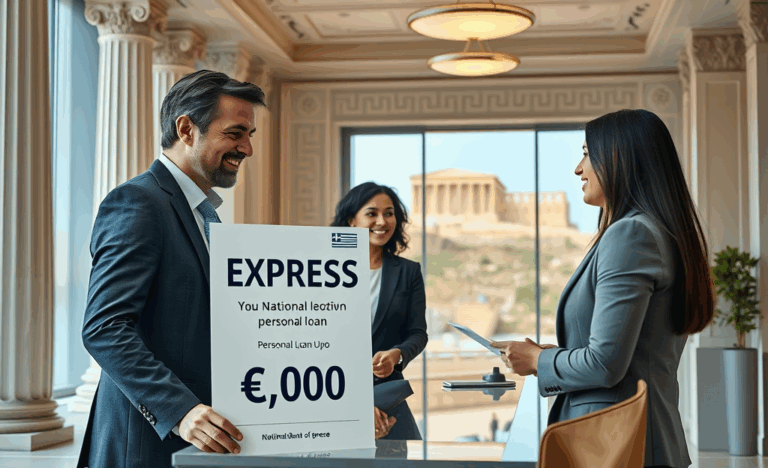 Άτομο που δέχεται χρήματα από την Εθνική Τράπεζα για προσωπικό δάνειο
