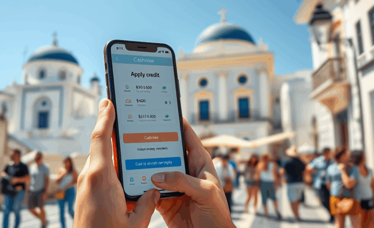 Ένας χρήστης κοιτάζει την εφαρμογή Cashnow για άμεση πίστωση στον φορητό του υπολογιστή.