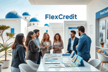 Ένα άτομο υπογράφει έγγραφα για δάνειο με το FlexCredit