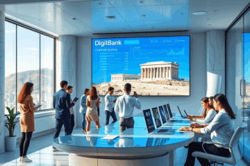 Εικόνα που δείχνει την ψηφιακή τραπεζική πλατφόρμα DigitBank, αναδεικνύοντας τις δυνατότητες αυτοματοποιημένης πίστωσης.